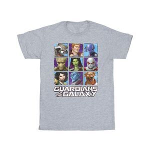 Guardians Of The Galaxy Girls Character Squares Cotton T-Shirt / Sports Grey